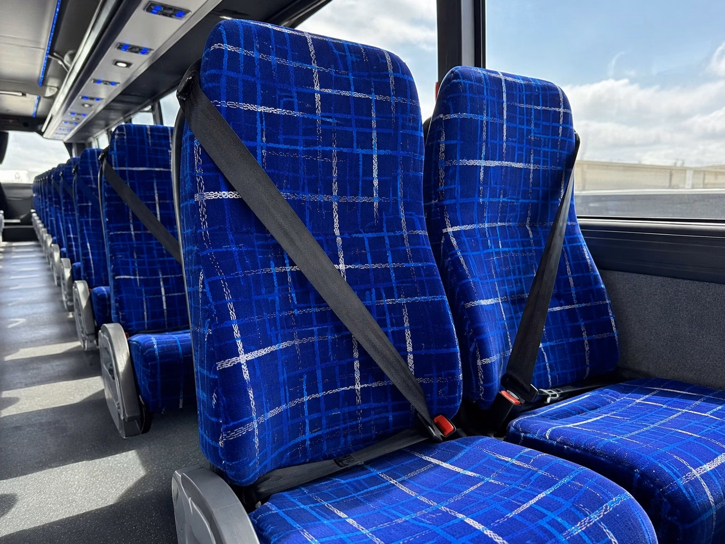 austin charter bus interior